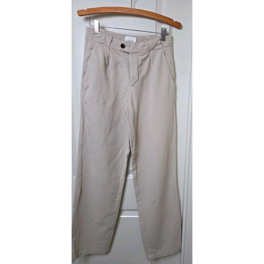 Closed Germany Relaxed Trousers Tan Khaki Pants Size 29 Cotton Linen Blend